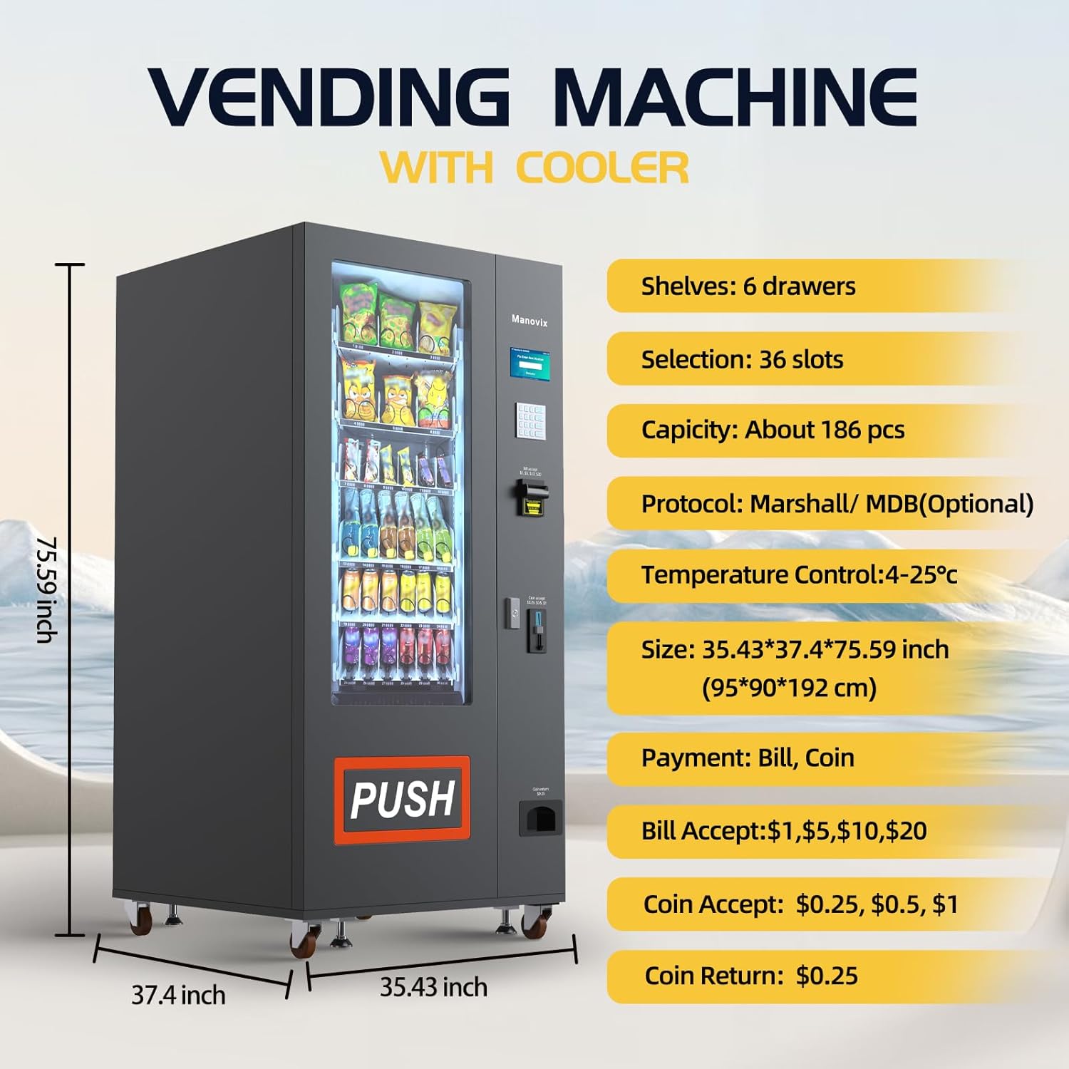 Commercial Refrigerated Snack & Drink Vending Machine